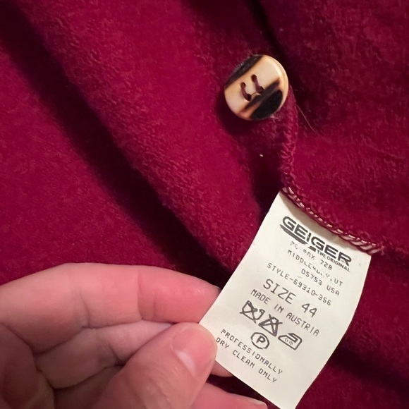 Vintage Geiger Collection Made in Austria Button Front Pure Wool Jacket - Picture 15 of 16